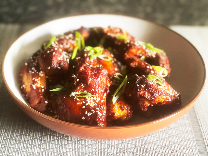 Air Fryer BBQ Chicken Wings in Homemade BBQ Sauce